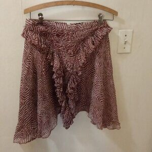 Isabel Marant Sz 40FR/US 8 tiered shorter skirt white red pattern